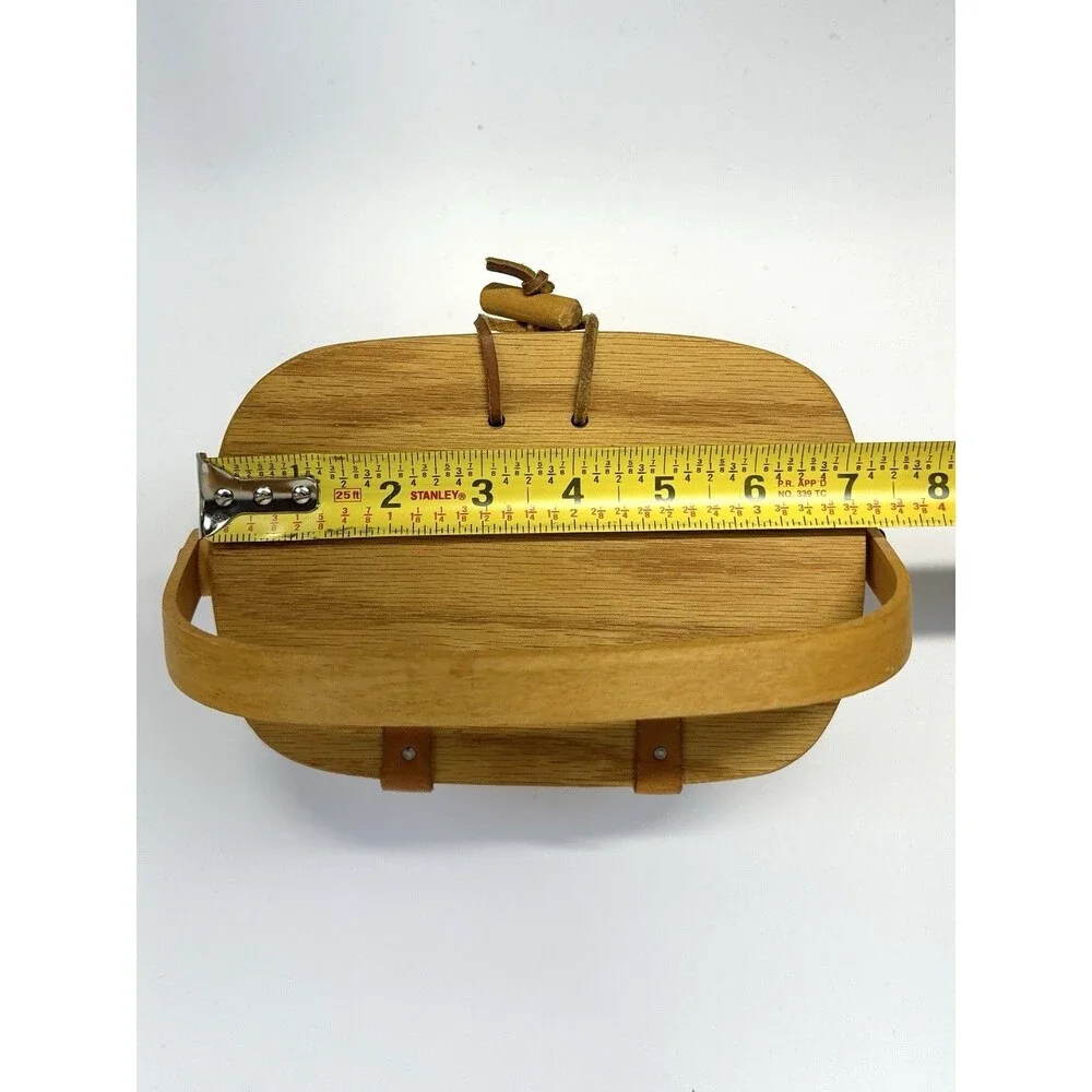 Longaberger Y2K Small Purse Basket Mini Picnic Basket Boho Style Kiddie Signed